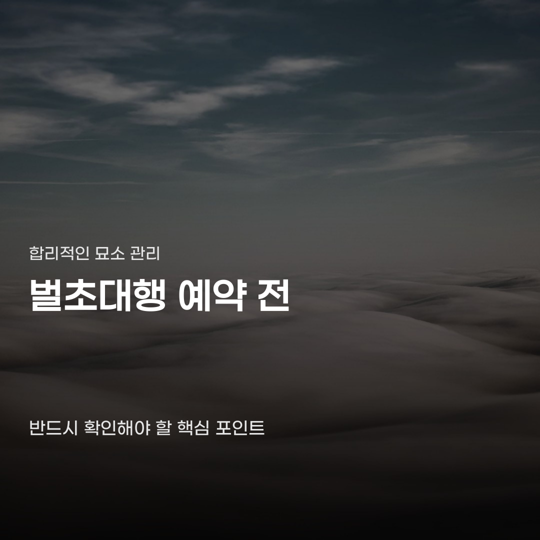 벌초대행 예약부터 작업 완료까지 진행 순서